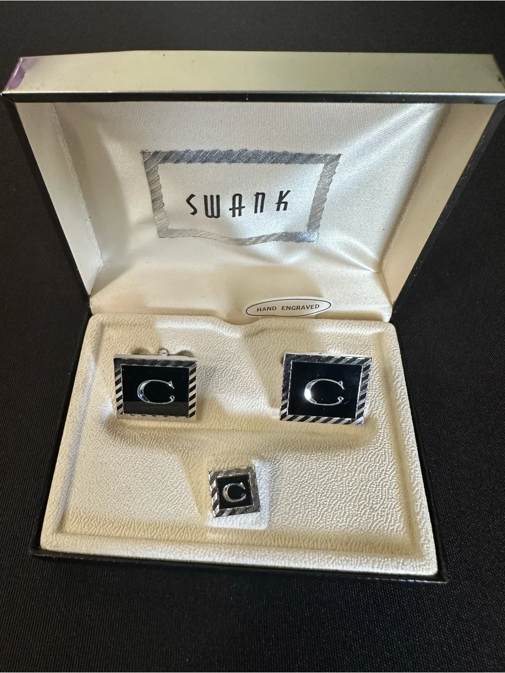 Vintage Swank Black & Silver 